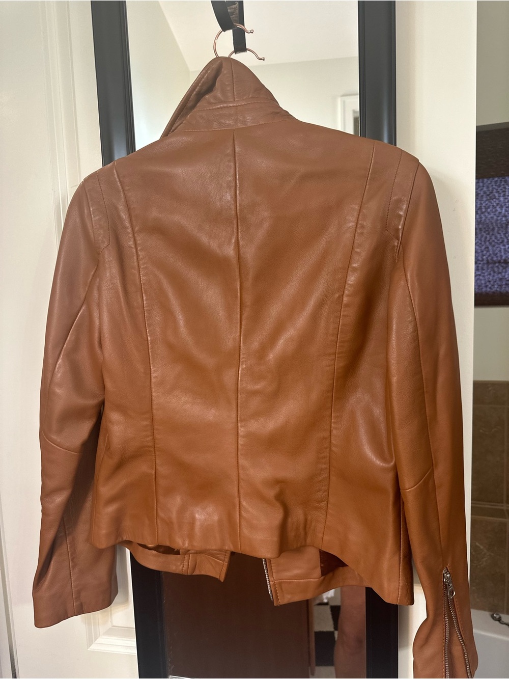 Quince Brown Leather Moto Jacket - Picture 10 of 14